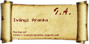 Iványi Aranka névjegykártya
